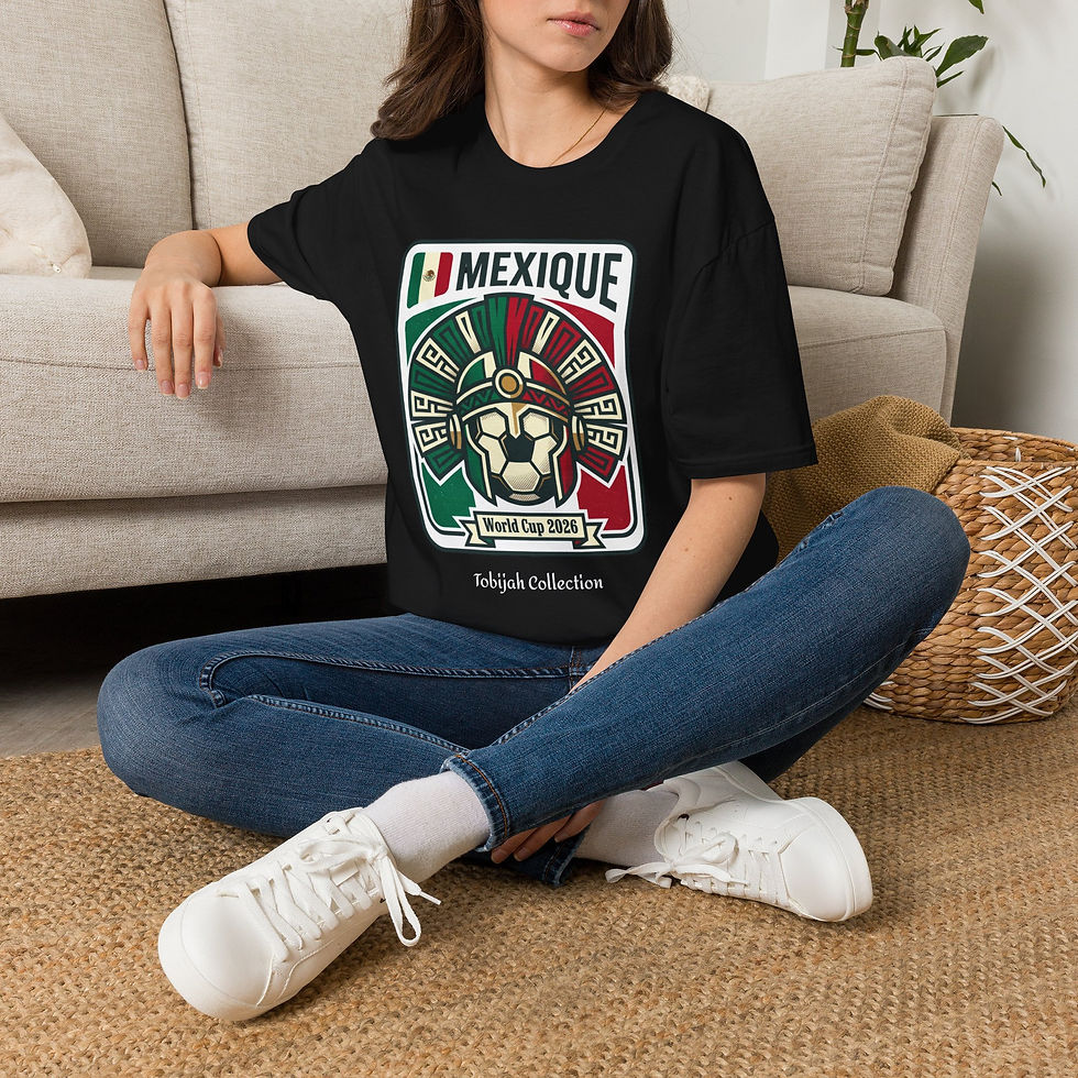 Thumbnail: Mexique Aztec Shield T‑Shirt — Vintage Mexican Flag Graphic