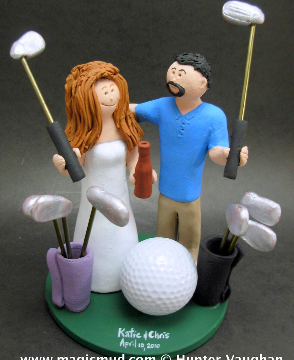 Thumbnail: Golfer's or Golfing  Wedding Cake Topper