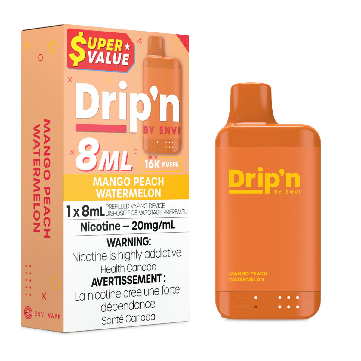 DRIPN 16K MANGO PEACH WATERMELON