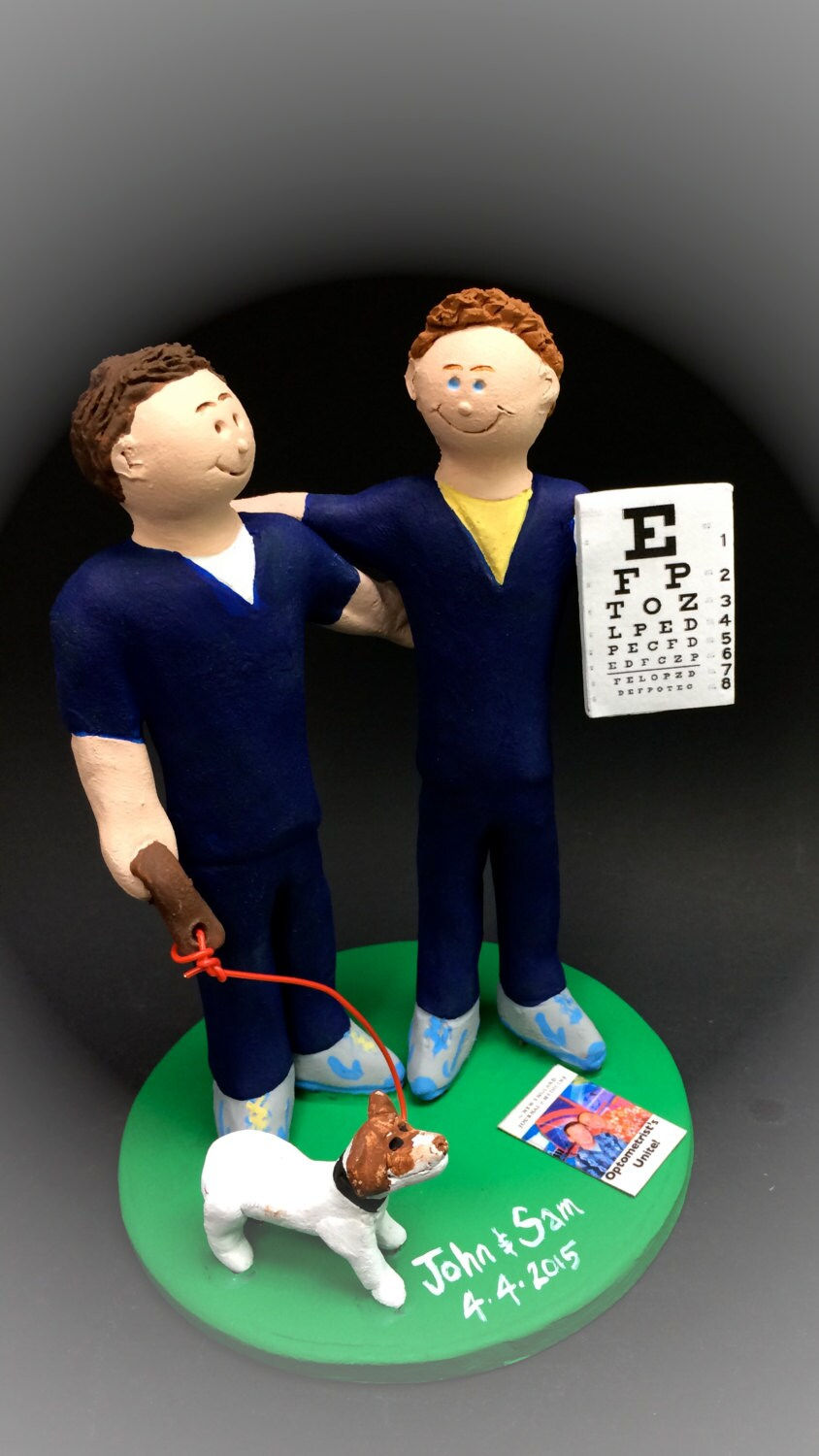 Thumbnail: Gay Doctors Wedding Cake Topper, Gay Wedding Cake Topper, Ca