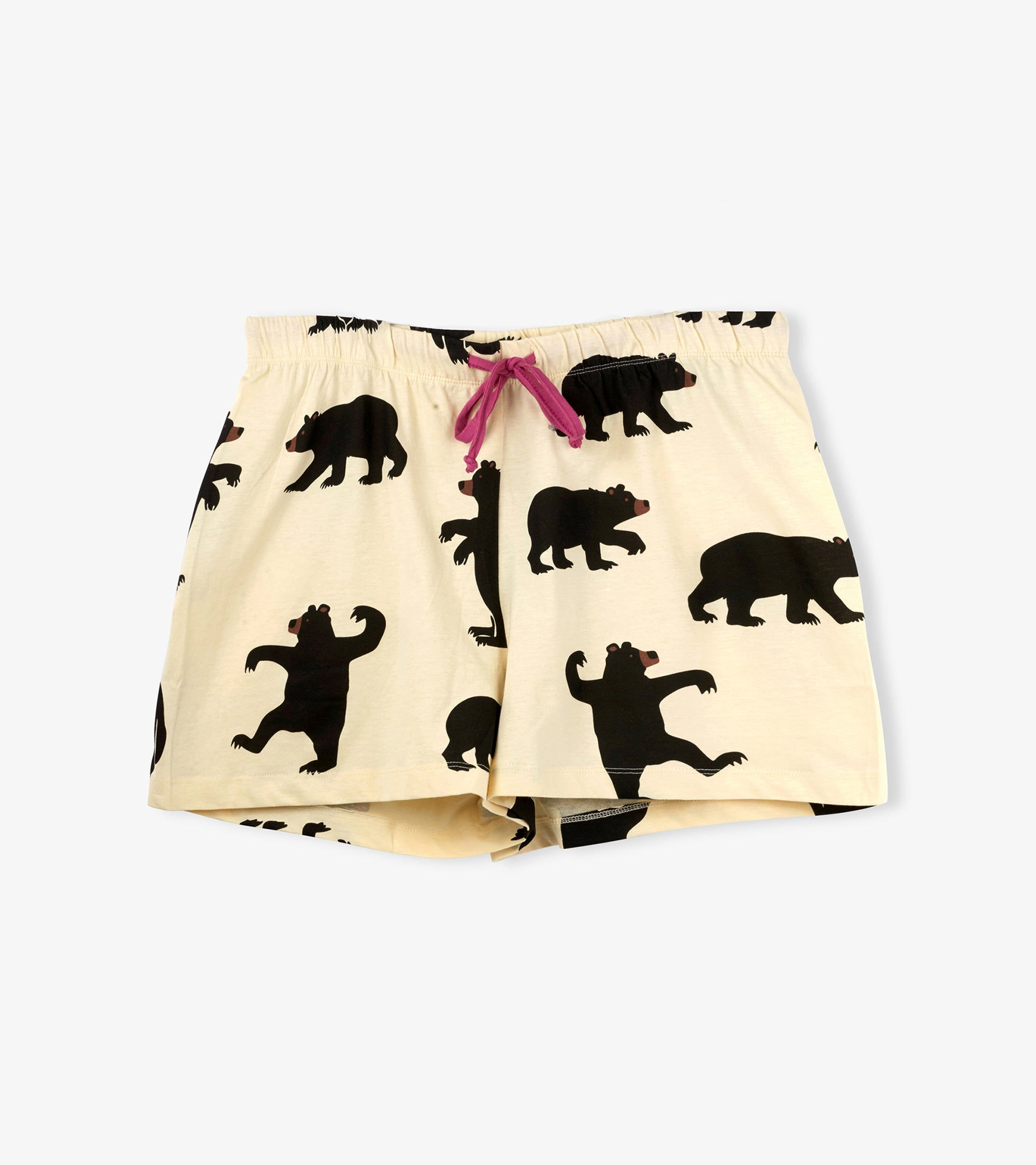 Women's boxer sleep shorts - black bears