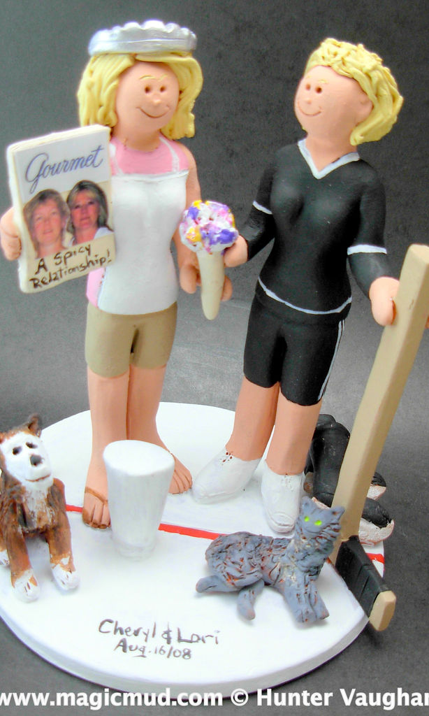 Thumbnail: Gay Rainbow Flag Wedding Cake topper, Same Sex Wedding Cake