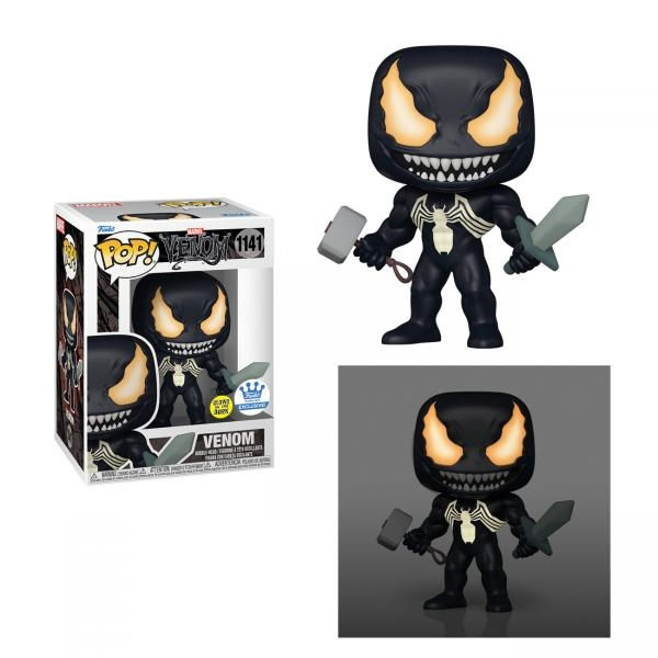 Figurine Pop! EXCLUSIVE #1141 VENOM phosphorescent avec marteau et épée (GITD R20230405-12)