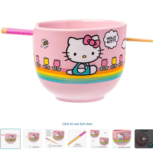 Sanrio Hello Kitty Bowl & chopsticks Flowers Garden OR2025