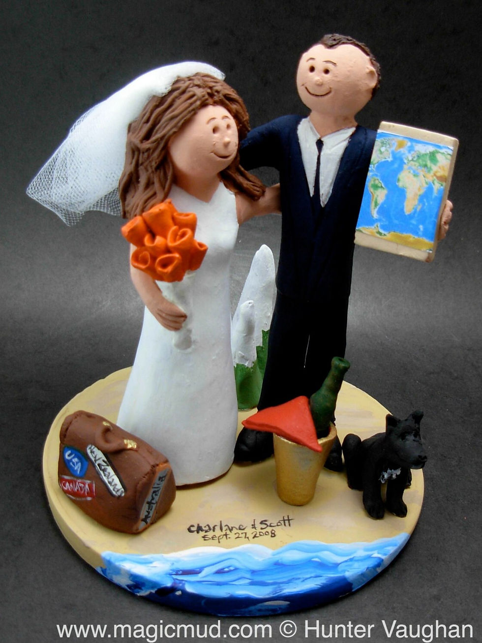 Thumbnail: Traveller's and Backpacker's Wedding Cake Topper