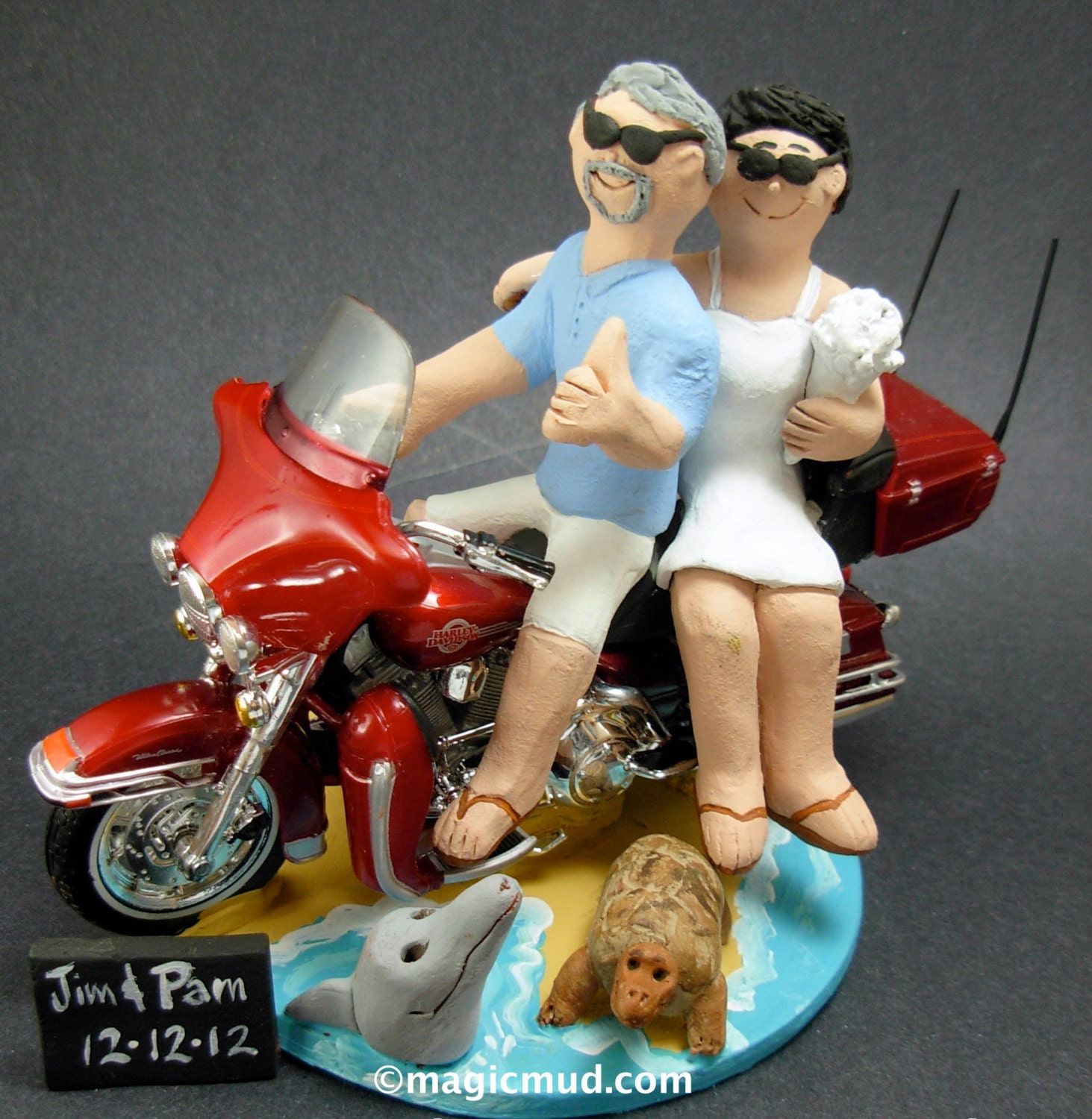 Harley-Davidson Motorcycle Wedding Cake Topper, Bikers Weddi