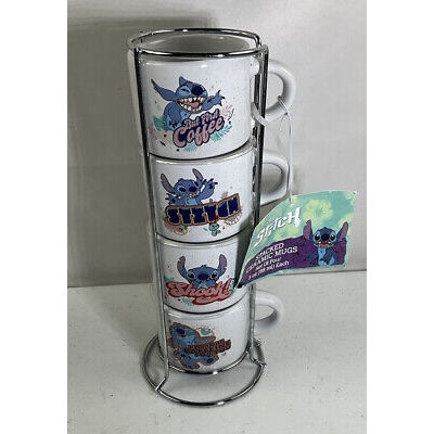 Set/4Disney STITCH Stackable Espresso Mugs OR202312