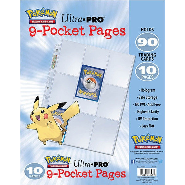 LTRA PRO - BINDER PAGES - 9 POCKET - POKEMON 10CT CLEAR