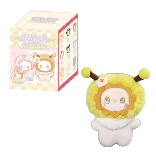 Porte-clés peluche souple EMMA Fuzzy Family, figurine surprise en boîte S202505-6