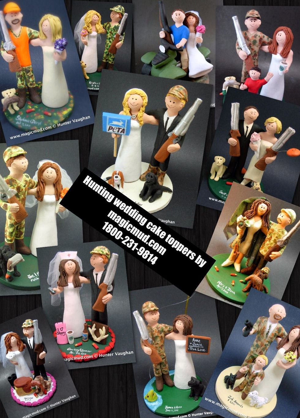Thumbnail: Shotgun Wedding Cake Topper, Hunters Wedding Cake Topper, Re