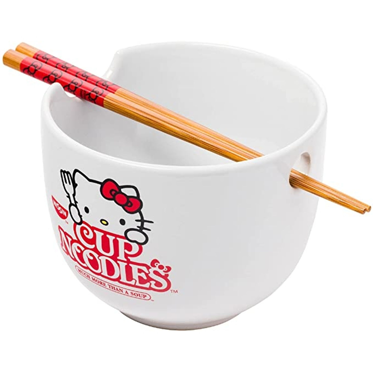 SANRIO Hello Kitty 20oz Cup Noodle RAMEN BOWL WITH CHOPSTICKS w/gift box pk4-129