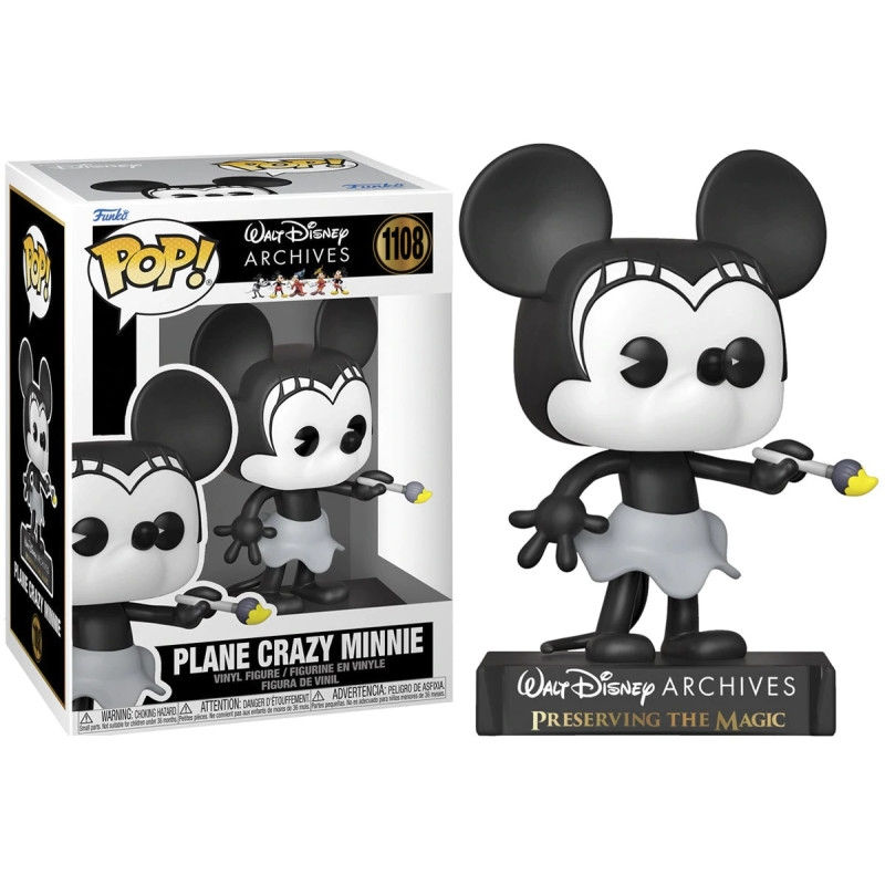 Pop! #1108 Disney Archives PLANE CRAZY MINNIE B/W Black & White R20220503-p6
