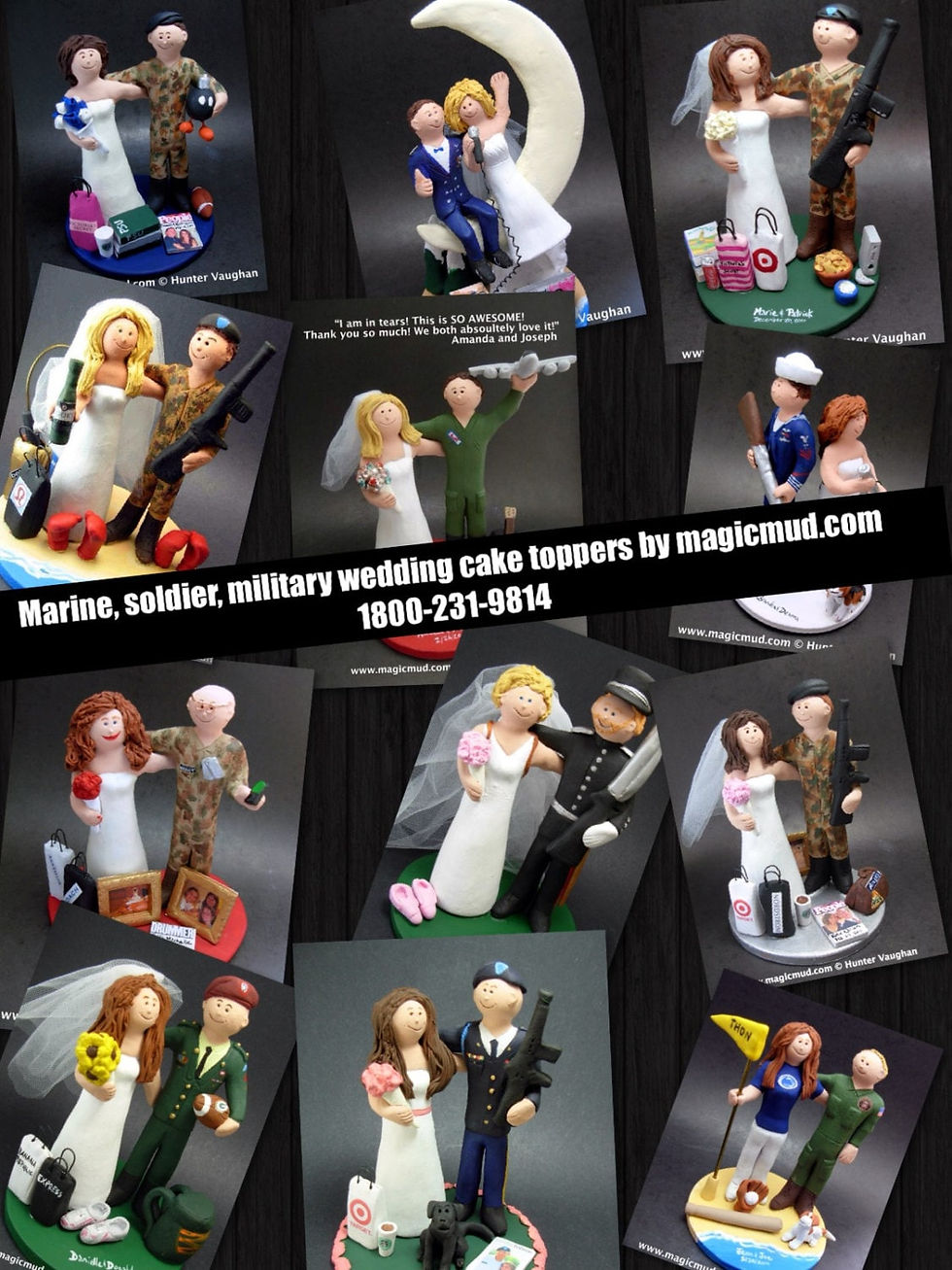 Thumbnail: Army Soldier's Military Wedding Cake Toppers, Army Wedding A