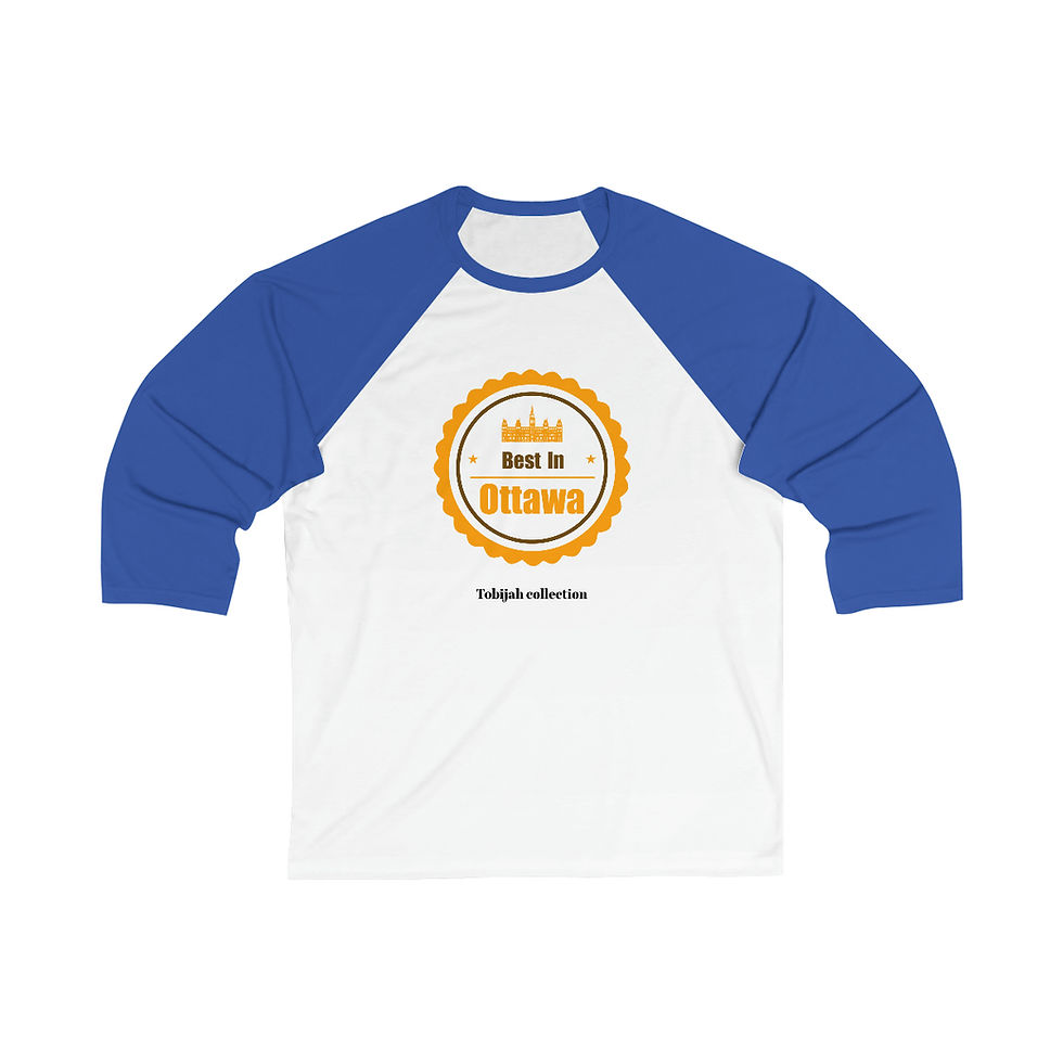 Thumbnail: The Best in Ottawa-Blue Unisex 3/4 Sleeve Baseball Tee