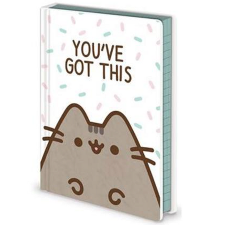 PUSHEEN (Furry Face) Premium You've got this Notebook hard cover w/pvc bag OR202