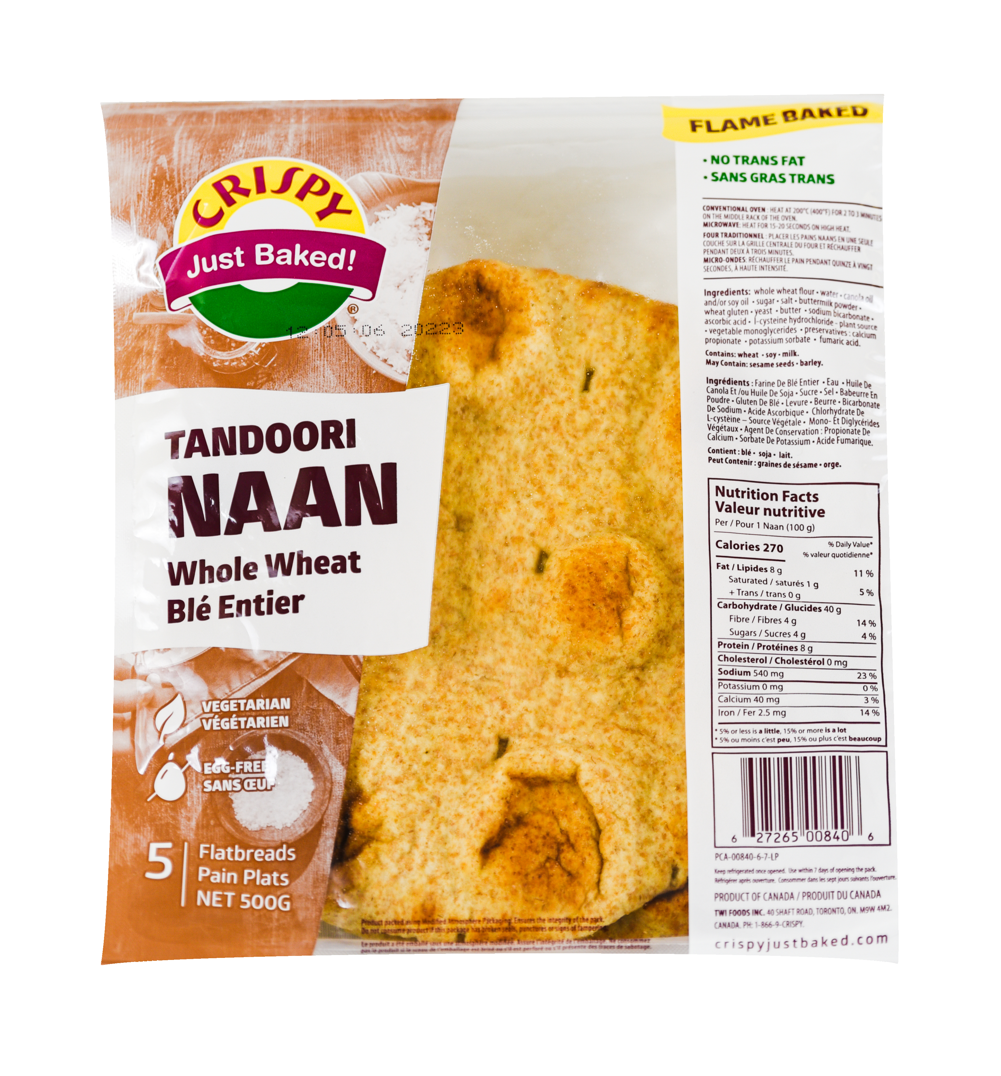 Crispy Tandoori Naan Whole Wheat