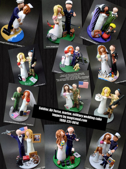 Thumbnail: Air Force Pilot Groom In Uniform Wedding Cake Topper, USAF P