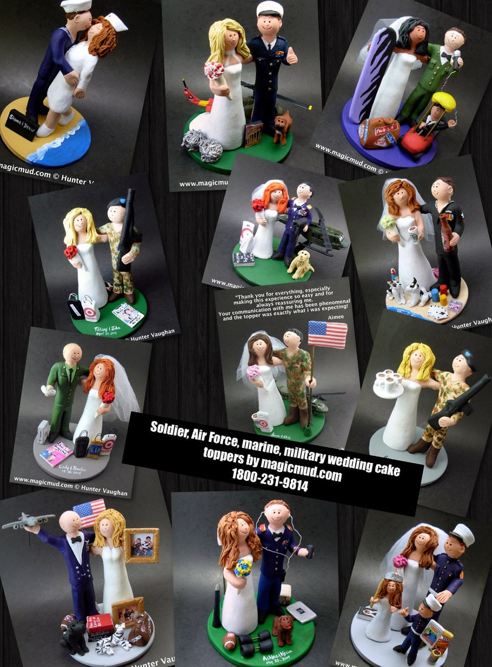 Thumbnail: U.S. Marine Wedding Cake Topper,  Soldier's Wedding Cake Top
