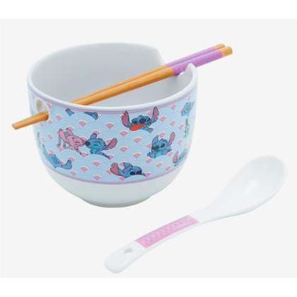 STITCH Bowl w/spoon & Chopsticks