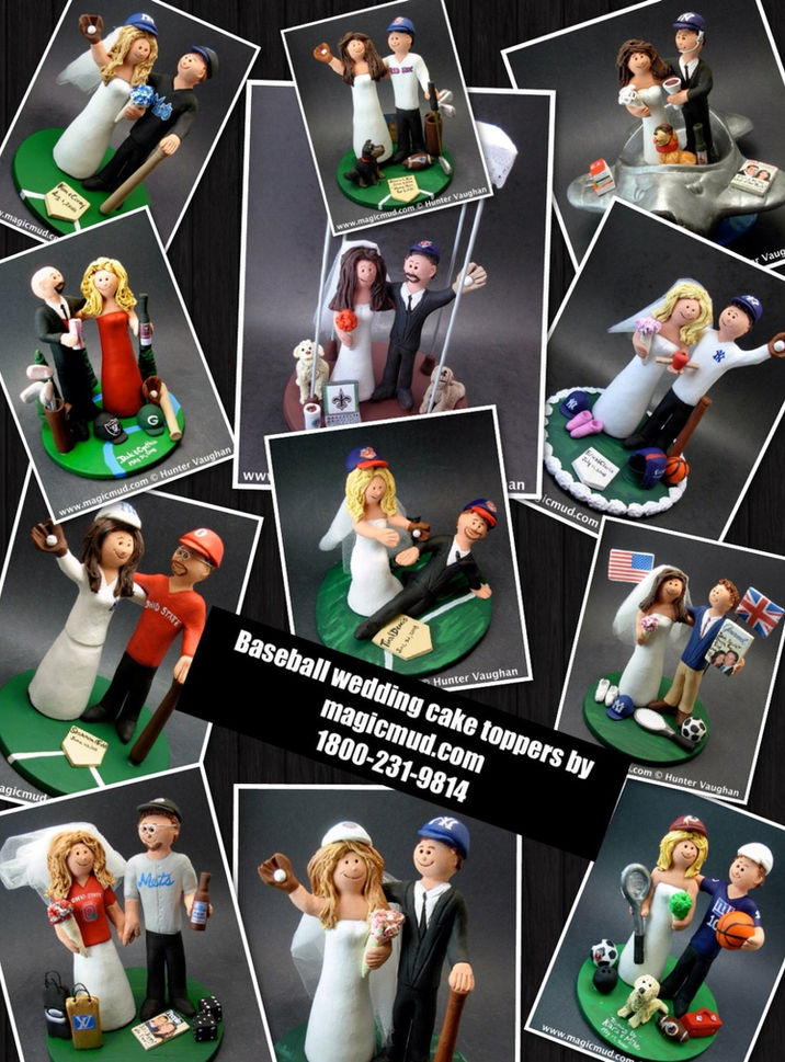Thumbnail: New York Mets Baseball Wedding Cake Topper, Mets Wedding Ann