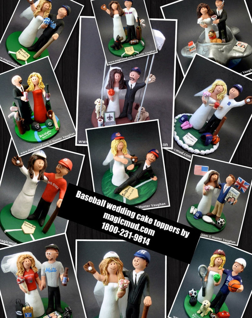 Thumbnail: Phillies Wedding Cake Topper, Yankees Bride Baseball Wedding