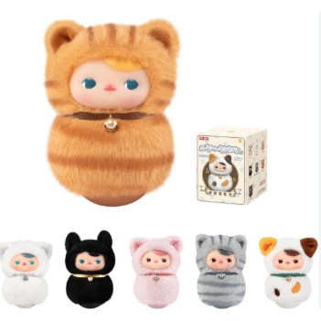 Miniature : Official Pop Mart PUCKY Roly Poly plush cat tumbler