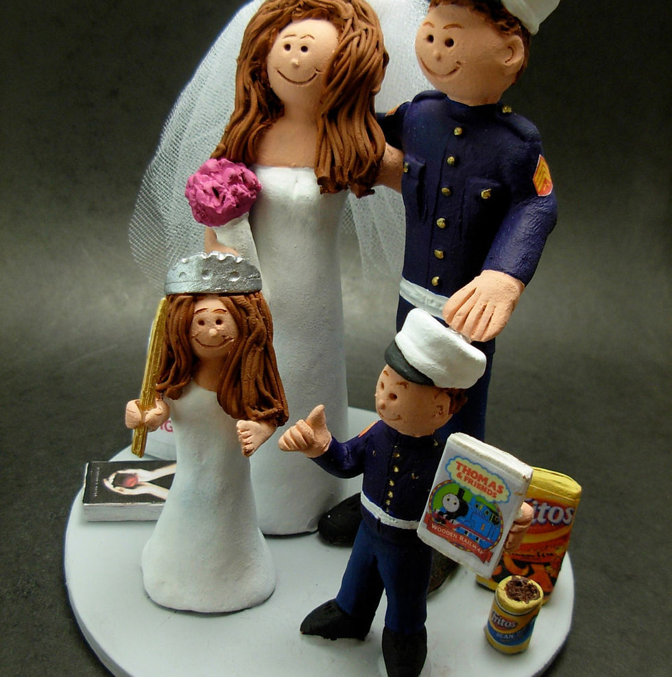 Thumbnail: Blended Family's Wedding Cake Topper, Wedding CakeTopper wit