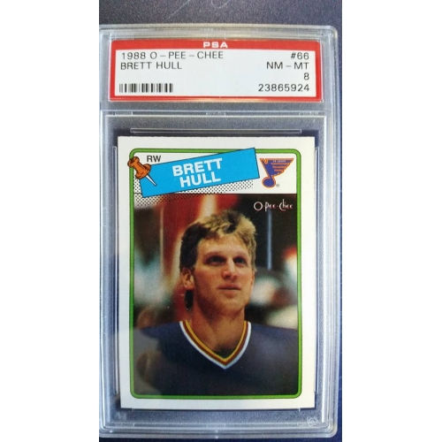 1988-89 O-Pee-Chee #66 Brett Hull RC PSA 8