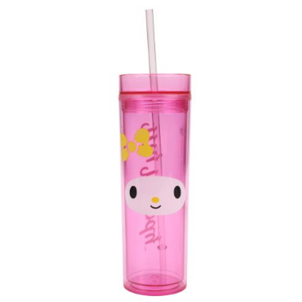 Sanrio My Melody tall tumbler 16oz with lid and straw bioworld202411