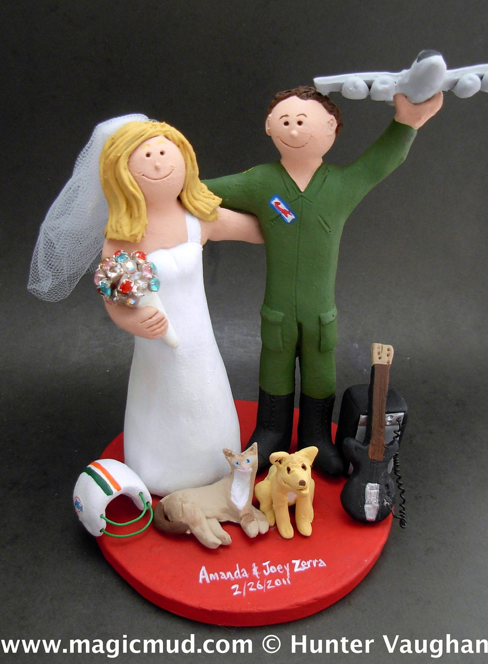 Thumbnail: Soldier in Camo with M16 Wedding Cake Topper, Soldier's Wedd