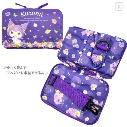 Miniature : Japan Sanrio Folding Boston Gym Bag Carry On Travelling Bag KUROMI Purple MU2024