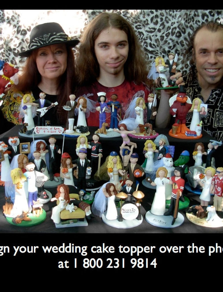 Thumbnail: Caucasian Bride Marries African American Groom Wedding CakeT