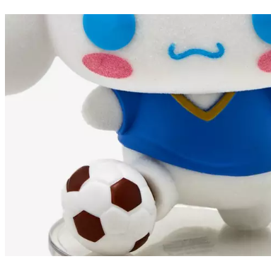 Miniature : Exclusive #086 FLOCKED Sanrio Cinnamoroll playing soccer ball white dog Boxlunch