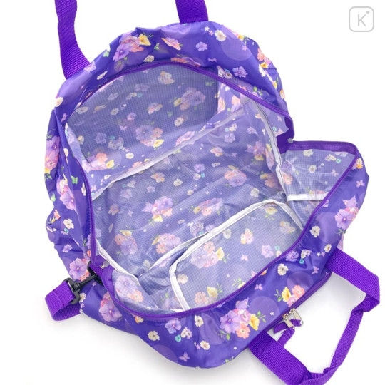 Miniature : Japan Sanrio Folding Boston Gym Bag Carry On Travelling Bag KUROMI Purple MU2024