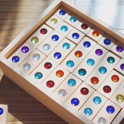 Natural Wood Rainbow Gem Blocks