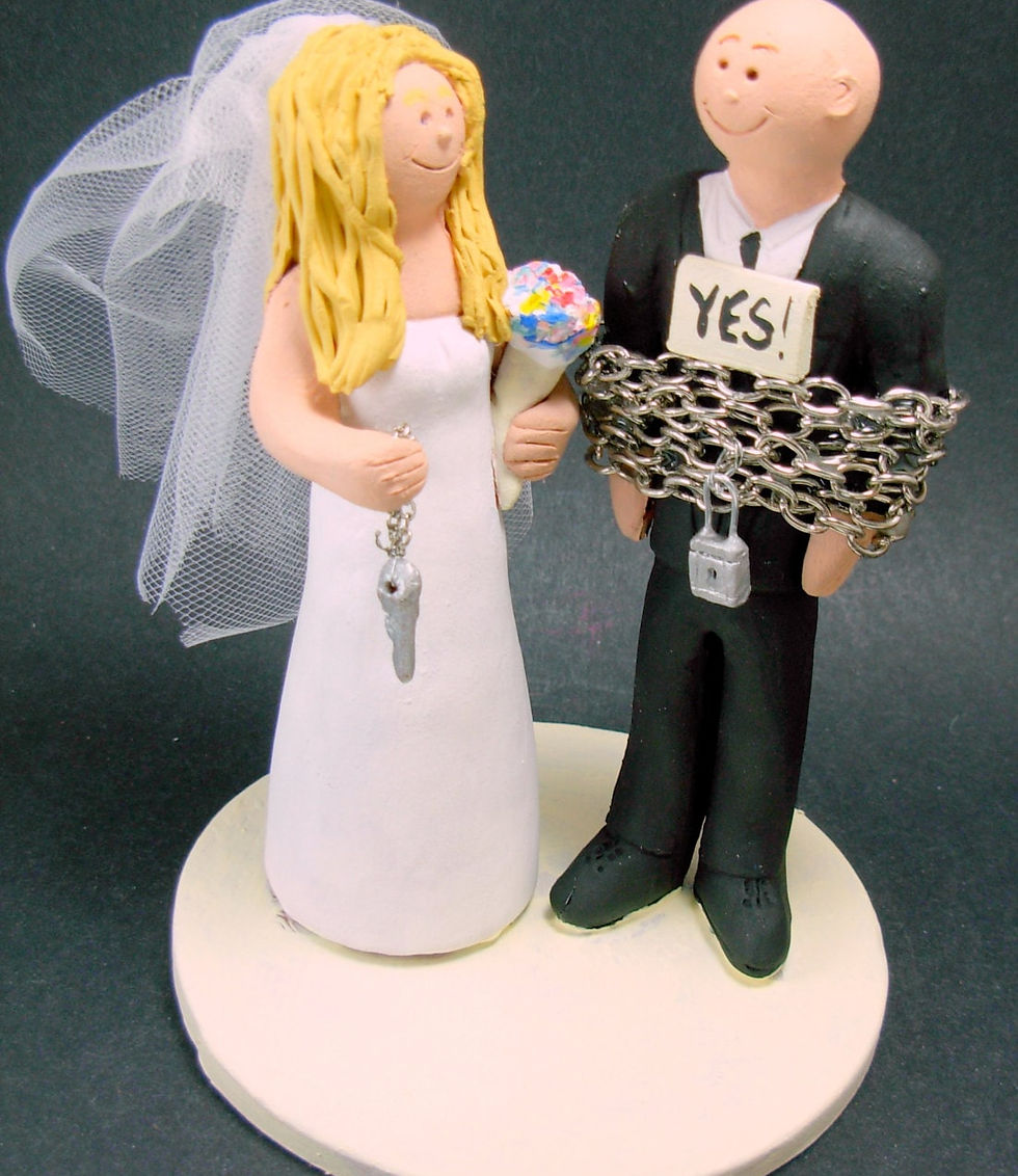 Thumbnail: Scooter Wedding Cake Topper - Custom Made Vespa Riders Weddi