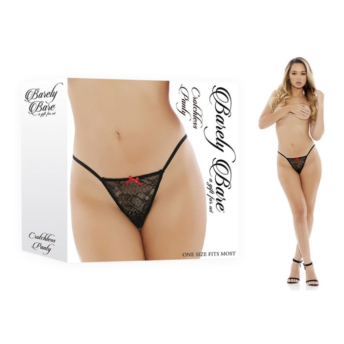 BARELY BARE CROTCHLESS PANTY ONE SIZE