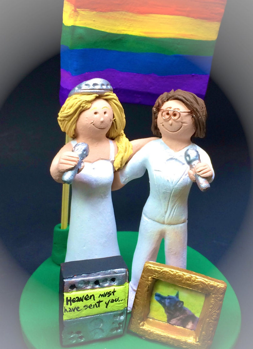 Thumbnail: African American Lesbian's Wedding Cake Topper, Same Sex Wed