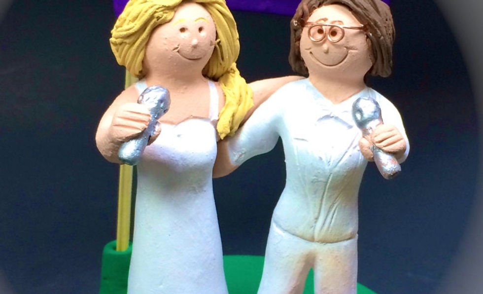 Thumbnail: Women's Same Sex Wedding Caketopper, Lesbian Wedding Cake To