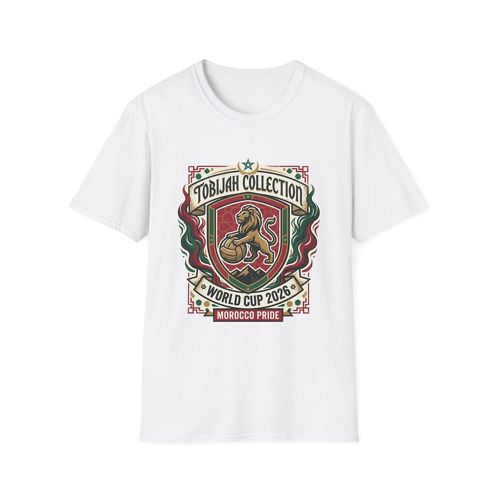Thumbnail: T-Shirt — Tobijah Collection Lion Crest (World Cup 2026 Morocco Pride)