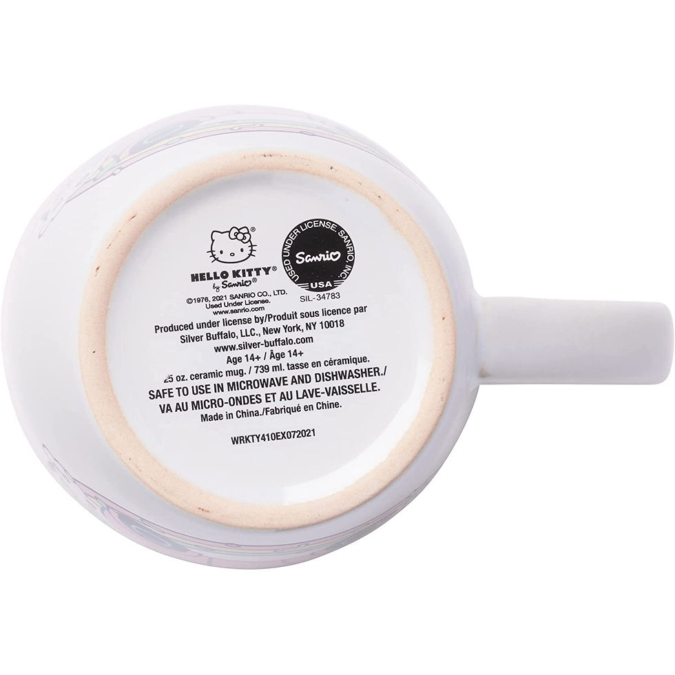 Thumbnail: HELLO KITTY XL JUMBO Mug 25 oz Riding Car in Rainbow "Hello" 20 oz Mug pk4-1999