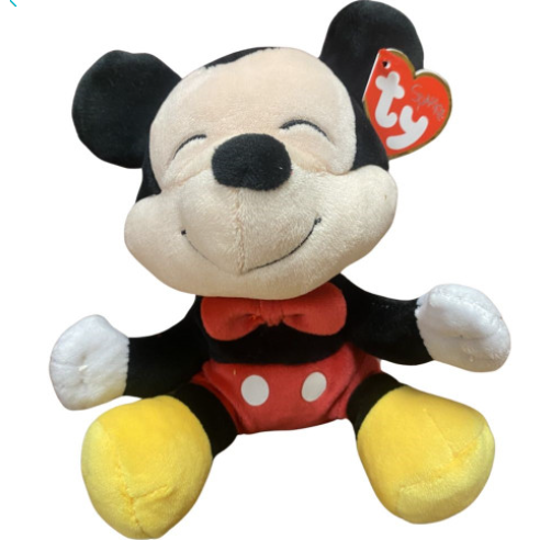 TY Small MICKEY Red Dress Soft plush