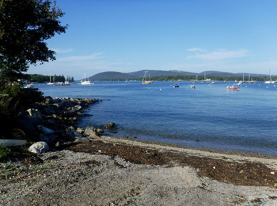 The view from the Manset Town Dock Southwest Harbor Maine Mount Desert island 