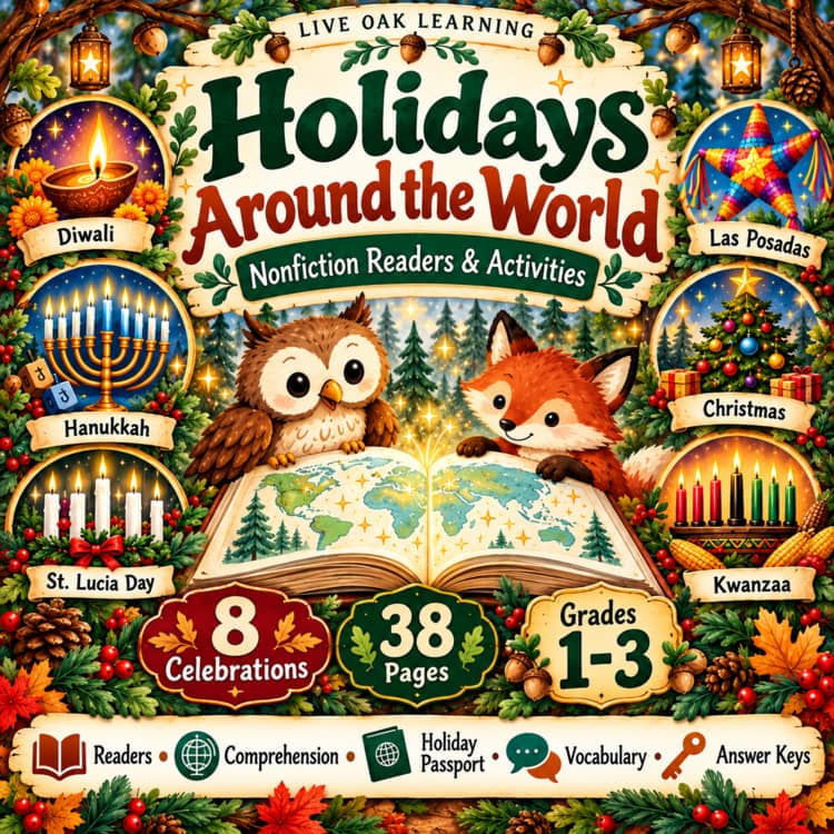 Holidays Around the World Reading Comprehension & Activities | Grades 1-3