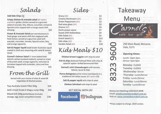 Take Away Carmelsbarandgrill