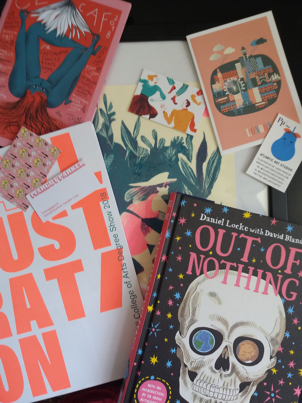My haul from ELCAF, UAL degree shows, and the Illustrator's Summer Fair