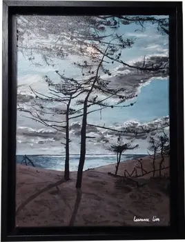 Peinture acrylique sur toile,  paysage dune du pyla en gironde