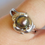 Thumbnail: 925 Solid Silver Natural Black Pearl Ring Size 6