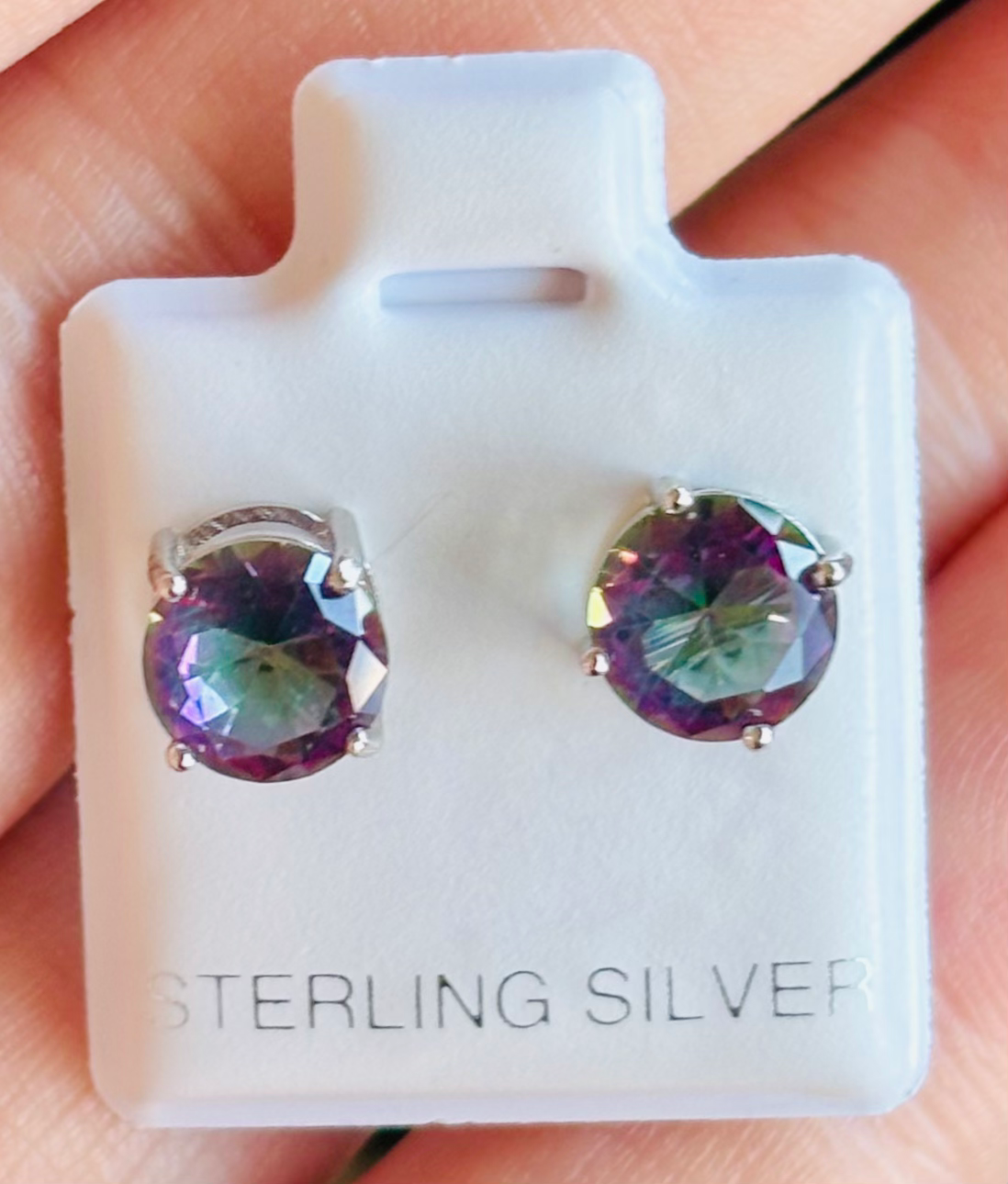 925 Solid Silver Tourmaline Earrings 
