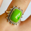 Thumbnail: 925 Solid Silver Green Turquoise Ring Size 7